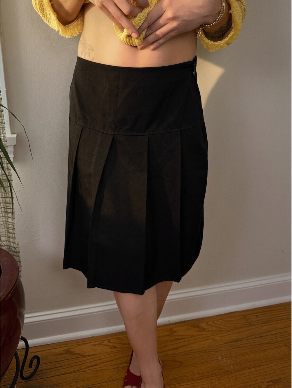 M&S Black Pleated Schoolgirl Skirt XS S